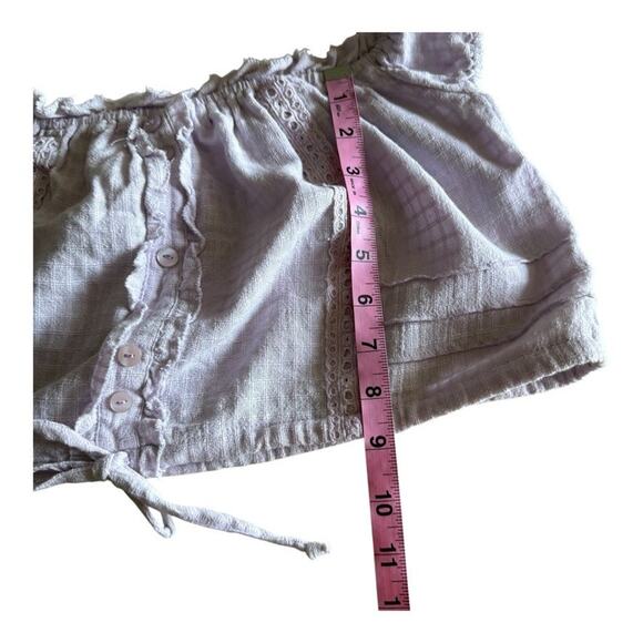 Urban Outfitters Lavender Crop Top Cap Short Sleeve Size Medium NWT - Picture 4 of 6